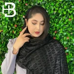 شال مشکی  فندی برجسته کد 100010 oof