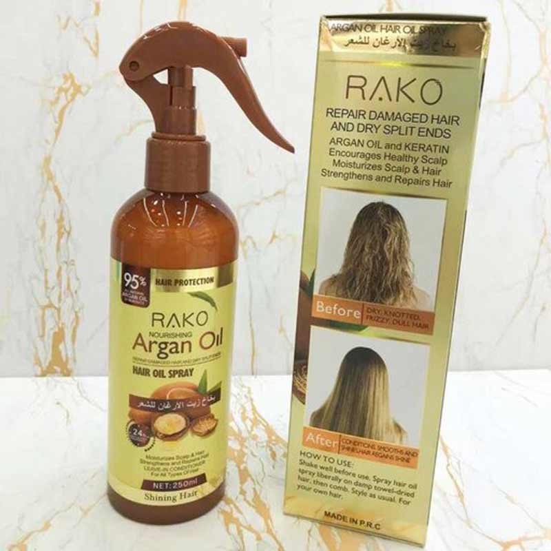 اسپری سرم مو دوفاز راکو Rako مدل روغن آرگان